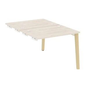 OW.D.SPR-1.7 (Денвер светлый/Дуб светлый) Стол-приставка двойной  к опорным элементам, опоры - массив дерева