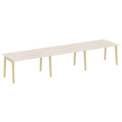 Onix Wood OW.PRG-3.3 (Денвер светлый/Дуб светлый) Стол переговорный, 3 столешницы, опоры - массив дерева