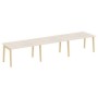 Onix Wood OW.PRG-3.3 (Денвер светлый/Дуб светлый) Стол переговорный, 3 столешницы, опоры - массив дерева