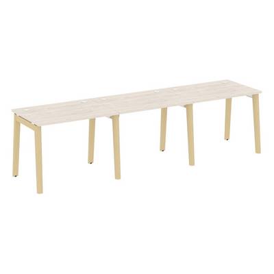 Onix Wood OW.RS-3.1.7 (Денвер светлый/Дуб светлый) Рабочая станция, опоры - массив дерева