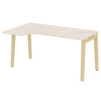 Onix Wood OW.SA-1L (Денвер светлый/Дуб светлый) Стол эргономичный левый, опоры - массив дерева