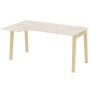 Onix Wood OW.SA-1L (Денвер светлый/Дуб светлый) Стол эргономичный левый, опоры - массив дерева