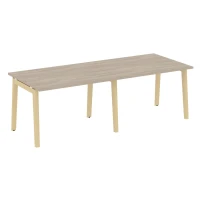 OW.PRG-2.2 (Дуб аттик/Дуб светлый) Стол переговорный, 2 столешницы, опоры - массив дерева