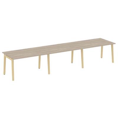 Onix Wood OW.PRG-3.3 (Дуб аттик/Дуб светлый) Стол переговорный, 3 столешницы, опоры - массив дерева