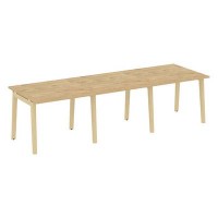 Onix Wood OW.PRG-3.1 (Тиквуд светлый/Дуб светлый) Стол переговорный, 3 столешницы, опоры - массив дерева