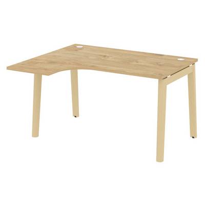 Onix Wood OW.SA-3L (Тиквуд светлый/Дуб светлый) Стол эргономичный левый, опоры - массив дерева