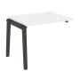 OW.1.NRS-1.8 (Белый бриллиант/Дуб темный) Наборный элемент рабочей станции, опоры - массив дерева
