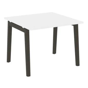 OW.PRG-1.1 (Белый бриллиант/Дуб темный) Стол переговорный, 1 столешница, опоры - массив дерева