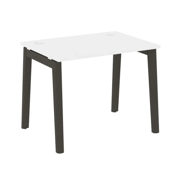 OW.SP-1.7 (Белый бриллиант/Дуб темный) Стол письменный, опоры - массив дерева