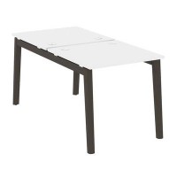 Onix Wood OW.D.RS-2.0.8 (Белый бриллиант/Дуб темный) Рабочая станция, опоры - массив дерева