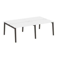 Onix Wood OW.D.RS-4.2.7 (Белый бриллиант/Дуб темный) Рабочая станция, опоры - массив дерева