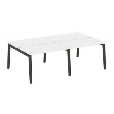 Onix Wood OW.D.RS-4.2.7 (Белый бриллиант/Дуб темный) Рабочая станция, опоры - массив дерева