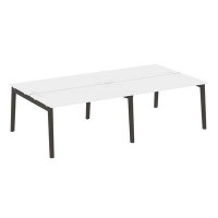 Onix Wood OW.D.RS-4.3.7 (Белый бриллиант/Дуб темный) Рабочая станция, опоры - массив дерева