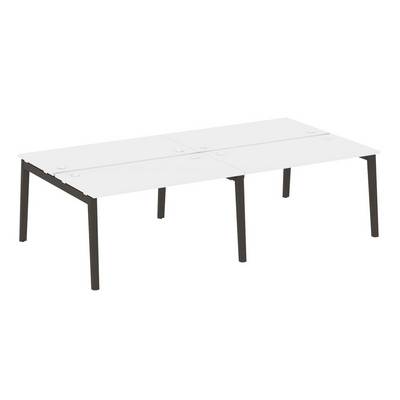 Onix Wood OW.D.RS-4.3.7 (Белый бриллиант/Дуб темный) Рабочая станция, опоры - массив дерева