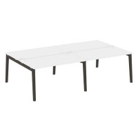 Onix Wood OW.D.RS-4.3.8 (Белый бриллиант/Дуб темный) Рабочая станция, опоры - массив дерева