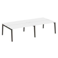 Onix Wood OW.D.RS-4.4.7 (Белый бриллиант/Дуб темный) Рабочая станция, опоры - массив дерева