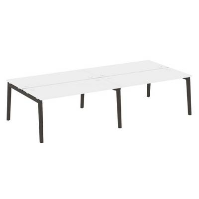 Onix Wood OW.D.RS-4.4.7 (Белый бриллиант/Дуб темный) Рабочая станция, опоры - массив дерева