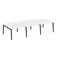 Onix Wood OW.D.RS-6.2.7 (Белый бриллиант/Дуб темный) Рабочая станция, опоры - массив дерева