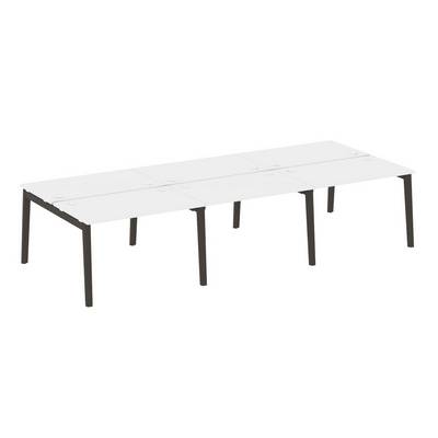 Onix Wood OW.D.RS-6.2.7 (Белый бриллиант/Дуб темный) Рабочая станция, опоры - массив дерева