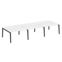 Onix Wood OW.D.RS-6.3.7 (Белый бриллиант/Дуб темный) Рабочая станция, опоры - массив дерева