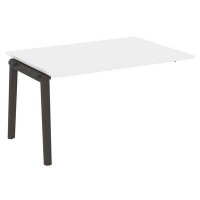 Onix Wood OW.NPRG-3 (Белый бриллиант/Дуб темный) Проходной наборный элемент переговорного стола, опоры - массив дерева