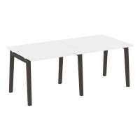 Onix Wood OW.PRG-2.1 (Белый бриллиант/Дуб темный) Стол переговорный, 2 столешницы, опоры - массив дерева