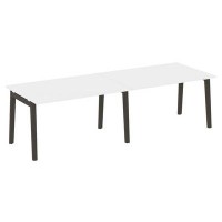 Onix Wood OW.PRG-2.3 (Белый бриллиант/Дуб темный) Стол переговорный, 2 столешницы, опоры - массив дерева