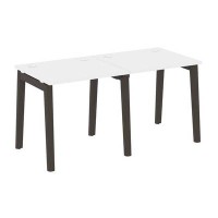 Onix Wood OW.RS-2.0.7 (Белый бриллиант/Дуб темный) Рабочая станция, опоры - массив дерева