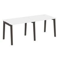 Onix Wood OW.RS-2.1.8 (Белый бриллиант/Дуб темный) Рабочая станция, опоры - массив дерева