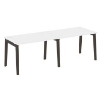 Onix Wood OW.RS-2.2.8 (Белый бриллиант/Дуб темный) Рабочая станция, опоры - массив дерева