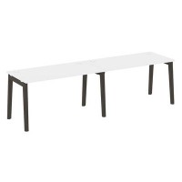 Onix Wood OW.RS-2.3.7 (Белый бриллиант/Дуб темный) Рабочая станция, опоры - массив дерева