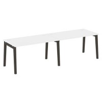 Onix Wood OW.RS-2.3.8 (Белый бриллиант/Дуб темный) Рабочая станция, опоры - массив дерева