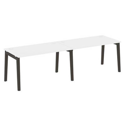 Onix Wood OW.RS-2.3.8 (Белый бриллиант/Дуб темный) Рабочая станция, опоры - массив дерева