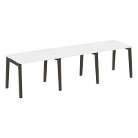 Onix Wood OW.RS-3.1.8 (Белый бриллиант/Дуб темный) Рабочая станция, опоры - массив дерева