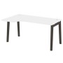 Onix Wood OW.SA-1L (Белый бриллиант/Дуб темный) Стол эргономичный левый, опоры - массив дерева