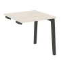 OW.SPR-0.8 (Денвер светлый/Дуб темный) Стол-приставка к опорным элементам, опоры - массив дерева
