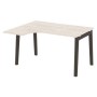 Onix Wood OW.SA-3L (Денвер светлый/Дуб темный) Стол эргономичный левый, опоры - массив дерева