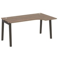 Onix Wood OW.SA-1R (Дуб аризона/Дуб темный) Стол эргономичный правый, опоры - массив дерева