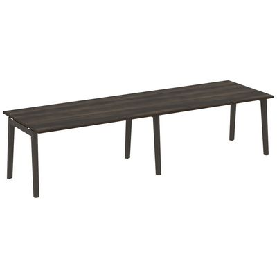 Onix Wood OW.PRG-2.4 (Дуб Мали/Дуб темный) Стол переговорный, 2 столешницы, опоры - массив дерева