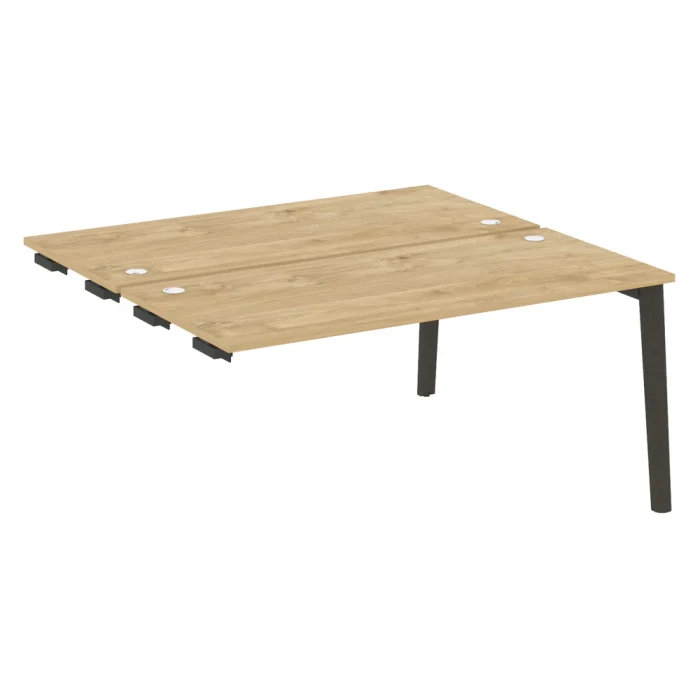 OW.D.SPR-4.7 (Тиквуд светлый/Дуб темный) Стол-приставка двойной  к опорным элементам, опоры - массив дерева