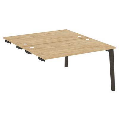 Оникс Вуд OW.D.SPR-3.8 (Тиквуд светлый/Дуб темный) Стол-приставка двойной  к опорным элементам, опоры - массив дерева