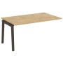 Onix Wood OW.NPRG-4 (Тиквуд светлый/Дуб темный) Проходной наборный элемент переговорного стола, опоры - массив дерева