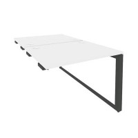 Onix O.MO-D.SPR-1.8 (Белый Бриллиант/Антрацит) Стол-приставка двойной на О-образном м/к к опорым элем.