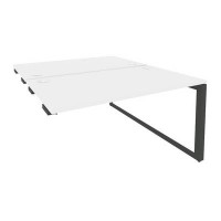 Onix O.MO-D.SPR-3.8 (Белый Бриллиант/Антрацит) Стол-приставка двойной на О-образном м/к к опорым элем.