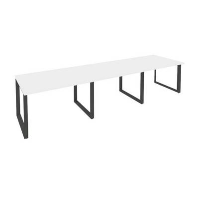 Onix O.MO-PRG-3.2 (Белый Бриллиант/Антрацит) Стол переговорный (3 столешницы)