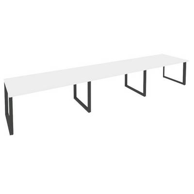 Onix O.MO-PRG-3.4 (Белый Бриллиант/Антрацит) Стол переговорный (3 столешницы)