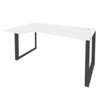 Onix O.MO-SA-1L (Белый Бриллиант/Антрацит) Стол эргономичный левый на О-образном м/к