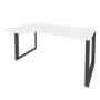 Onix O.MO-SA-1L (Белый Бриллиант/Антрацит) Стол эргономичный левый на О-образном м/к