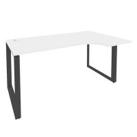 Onix O.MO-SA-1R (Белый Бриллиант/Антрацит) Стол эргономичный правый на О-образном м/к