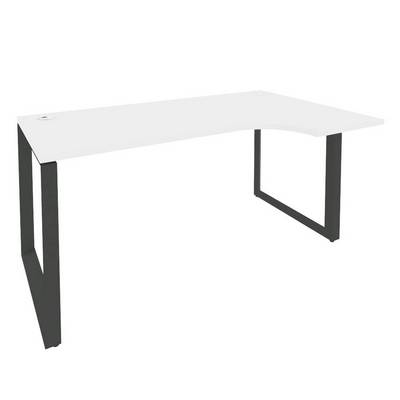 Onix O.MO-SA-1R (Белый Бриллиант/Антрацит) Стол эргономичный правый на О-образном м/к